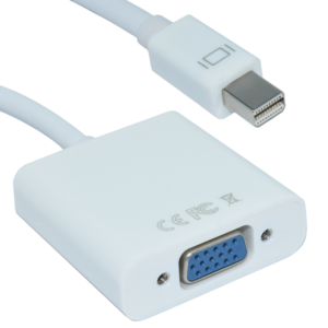OVMDP-VGA Adaptador Mini DisplayPort a VGA color blanco. Premium OvalTech