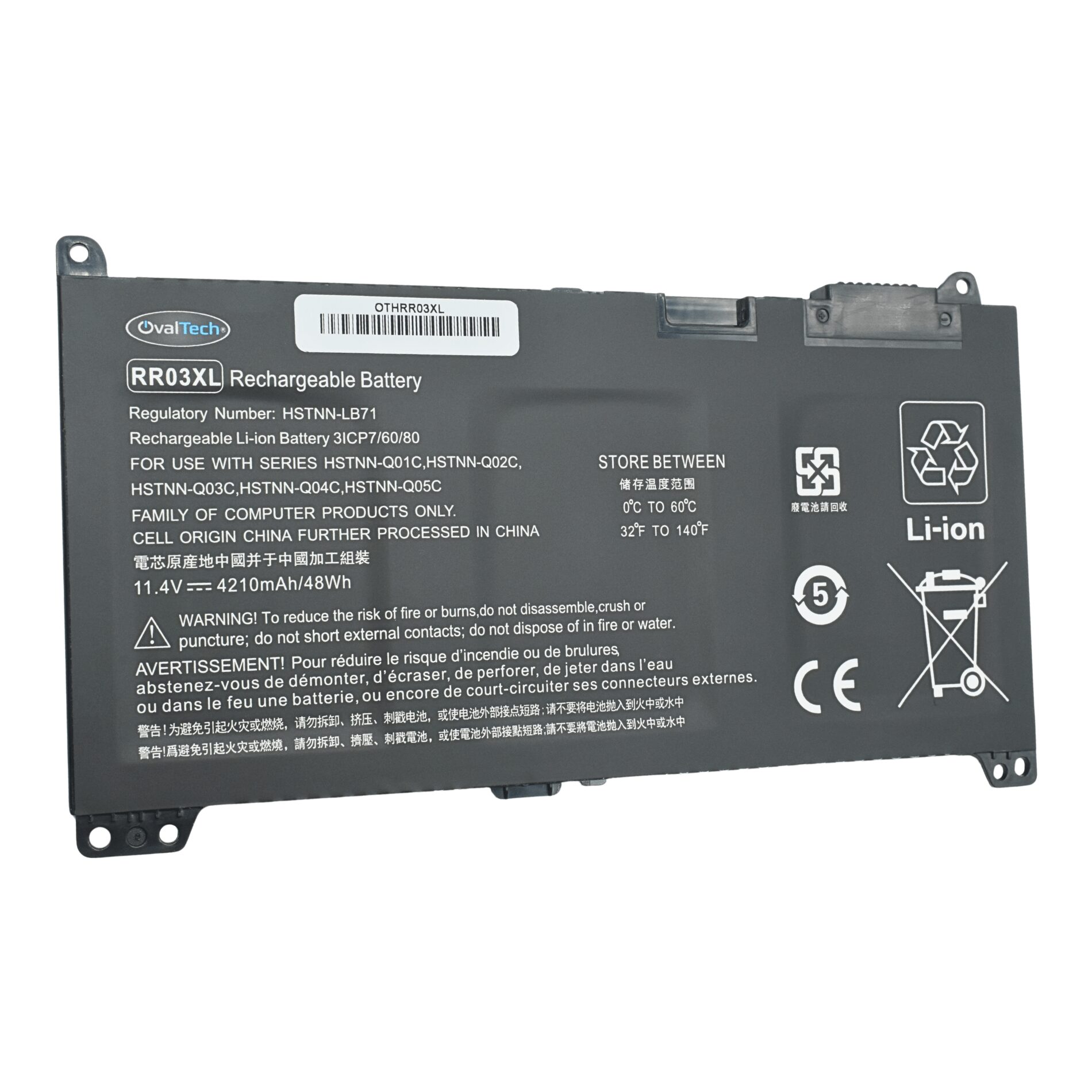 OTHRR03XL Bateria Interna (P) 11.4V para HP ProBook 430 G4,440 G4,450 G4,455 G4,470 G4,430 G5,440 G5,450 G5,455 G5,470 G5 RR0
